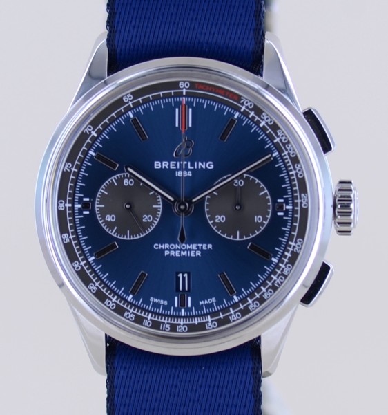 Premier Chronograph Date 42 mm blue Dial B01 B+P perfect