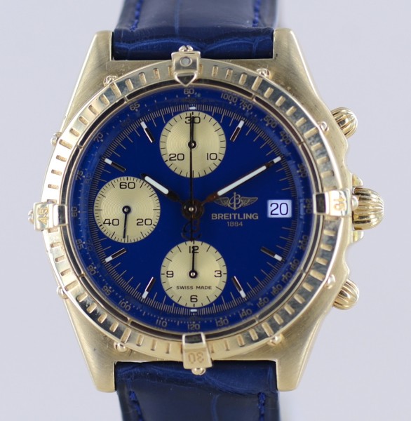 Chronomat 18K Gold blue Dial Automatic 39mm Klassiker Chronograph Luxusuhr