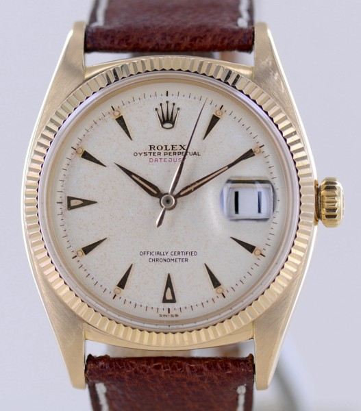Red Datejust Ovettone Vintage 18K Gold Roulette 1954 Automatic Vintage