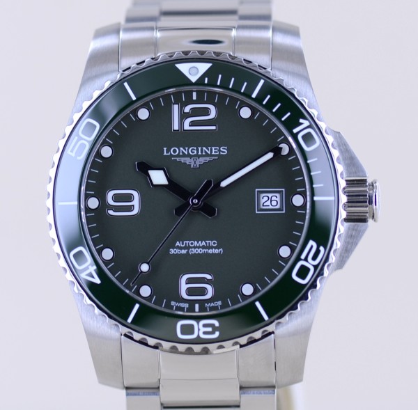 HydroConquest Diver Stahl Automatic green Dial 41mm B+P Sport