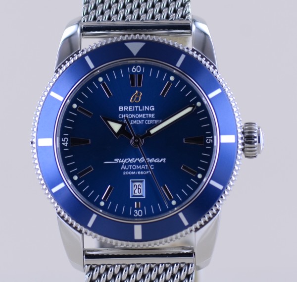 Superocean Heritage 46mm Automatic blue Stahl Milanaise Band Diver