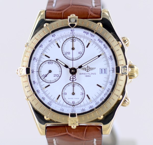 Chronomat 18K Gold white Dial Automatic 39mm Klassiker Chronograph Luxusuhr