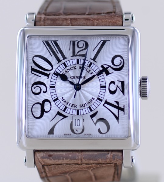 Master Square Date arabic dial Dresswatch silver Dial rar B+P