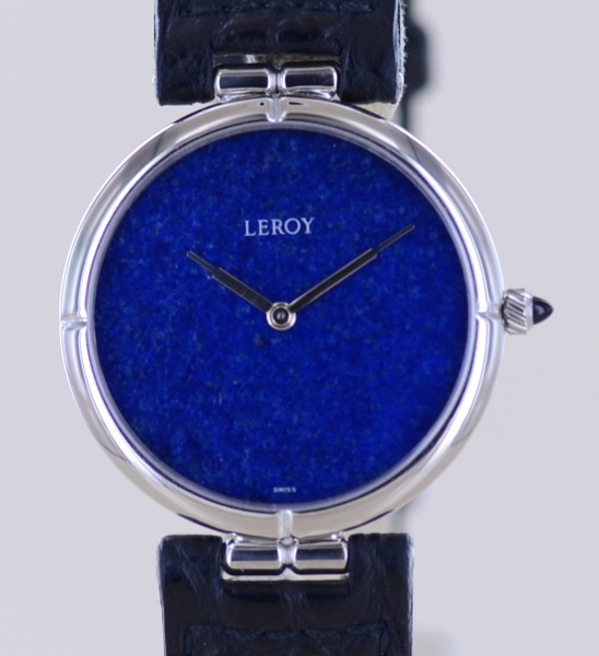 Gerald Genta Leroy 18K Whitegold Dresswatch Lapis Lazuli Dial piece unique rar