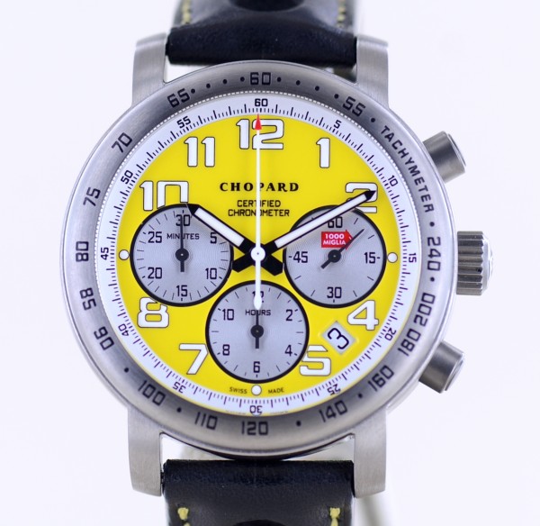 Mille Miglia Chronograph 8915 Speed Yellow Dial 42mm Glasboden Racing