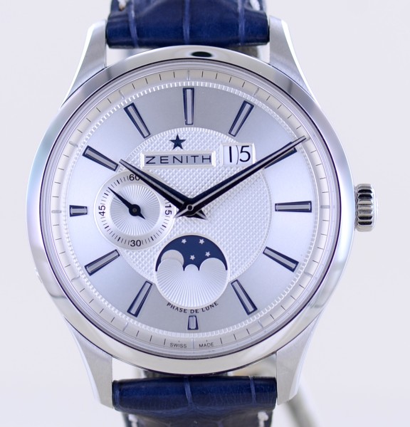 Captain Moonphase Elite 40mm Dresswatch silver Dial Moon Automatic new B+P