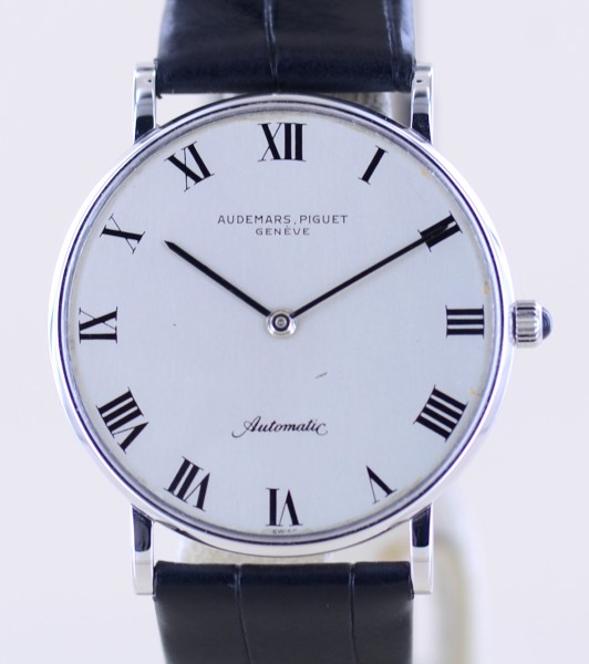 Ultra thin Cal 2120 Automatic silver Roman Dial 18K Whitegold Dresswatch Klassiker